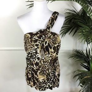 Torrid Animal Print One Shoulder Top Womens 1X
